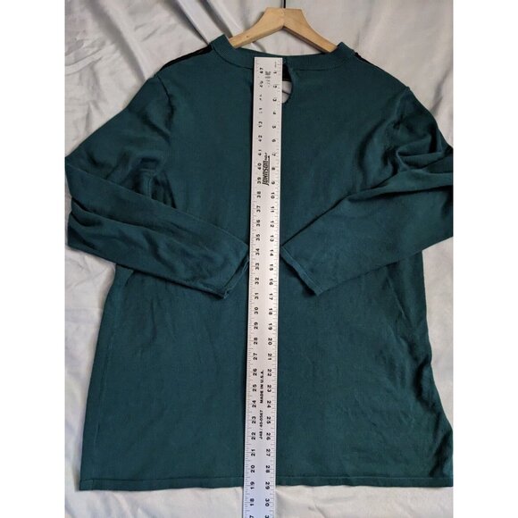 Torrid Sweater Emerald Green Lace Keyhole Pullover Rayon Blend Womens Size 3X - Picture 7 of 9
